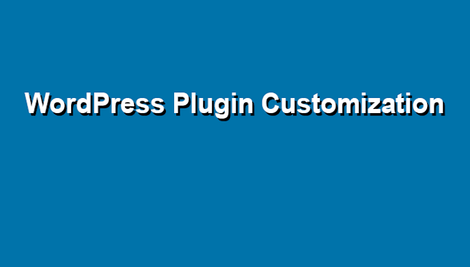 do wordpress plugin customization