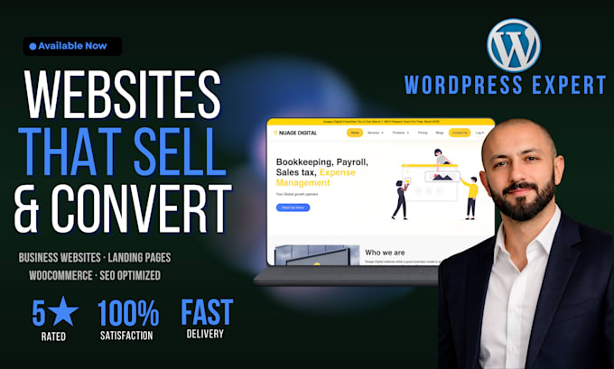 design a professional wordpress business website or landing page with SEO