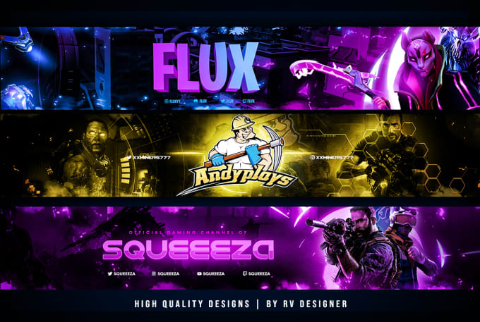 4  Gaming Banners, Web Elements