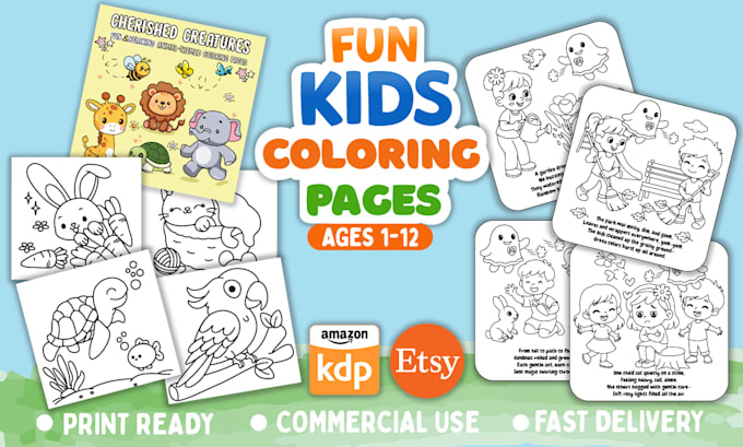 draw coloring book page for children