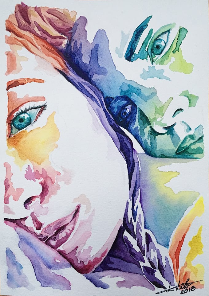 Paint A Creative Watercolor Portrait By Liraksart | Fiverr
