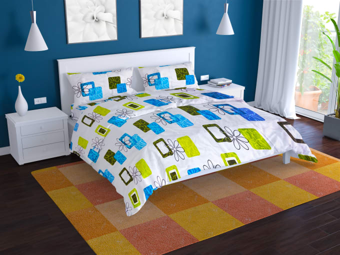 Download Create a bed linens mockup or bedding set template by ...