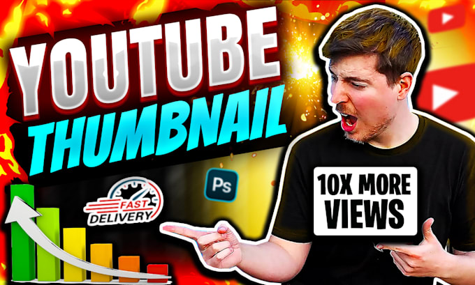 create viral youtube thumbnail design for you