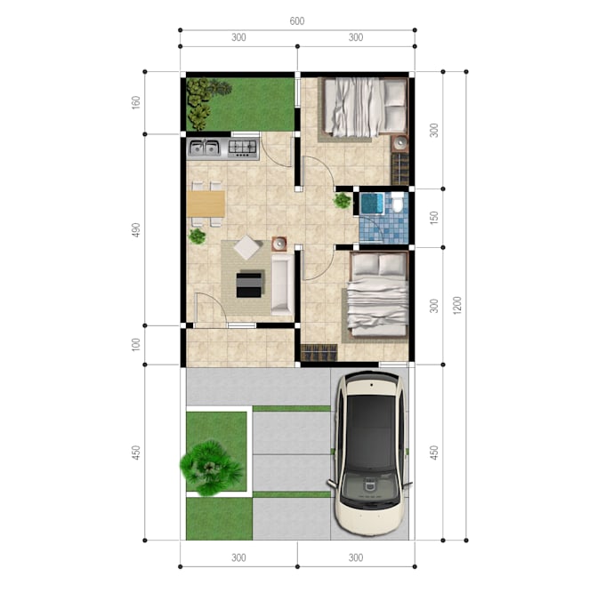 Draw architectural floor plans by Alifarchitect | Fiverr