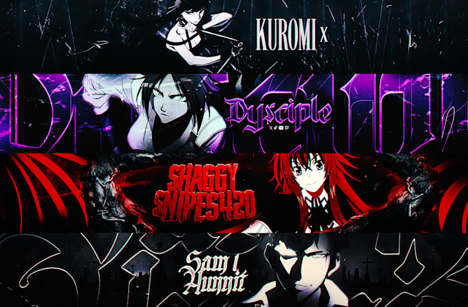 design 3d youtube anime banner and logo for ,twitch,discord