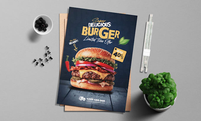 design modern restaurant food flyer