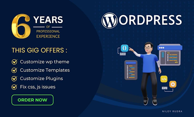 customize wp theme, template, plugin or fix css, js issues