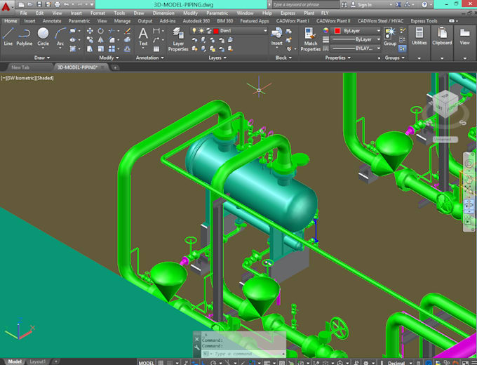 design piping 3d model and 2d layouts