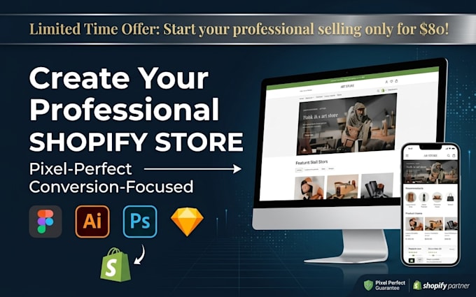 build shopify store from PSD, figma, ai or sketch design