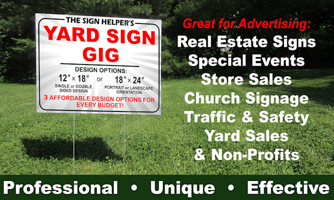 create a professional yard sign for you