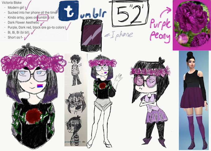 draw a character design based on a vague description