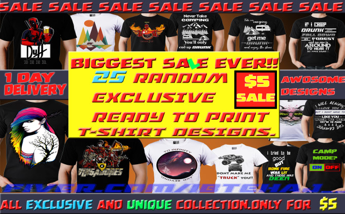 Deliver 25 unique catchy ready to print tshirt designs by Ibtehaj ...