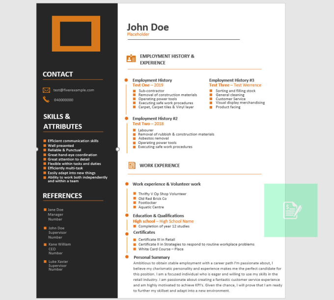 Design And Edit Your Resume For Your Ideal Job By Brad6business