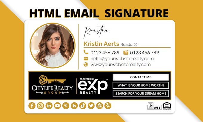 do clickable HTML email signature for outlook, gmail, apple mail