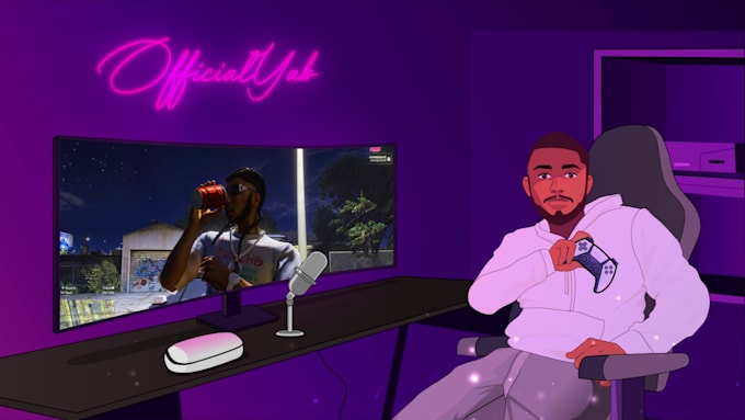 create animated twitch starting soon, brb and offline screen