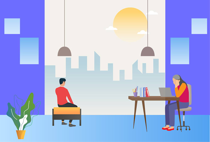 create vector illustration in cartoon or flat style