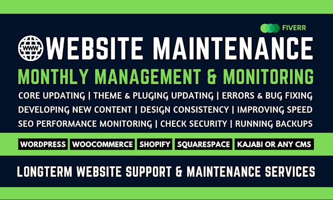 do monthly website maintenance management and monitoring services a2z