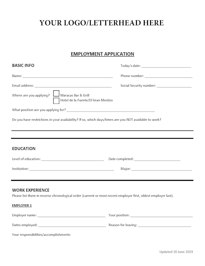 Create a custom fillable pdf form with your business logo by ...