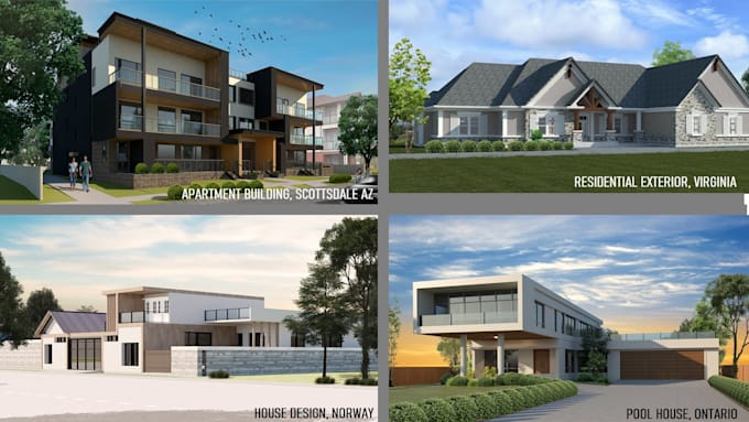 design and render 3d exterior for your house, building