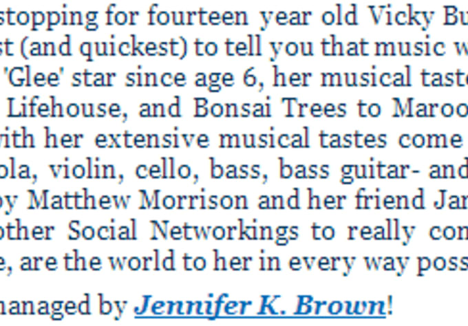 write a bio/About me for your music page