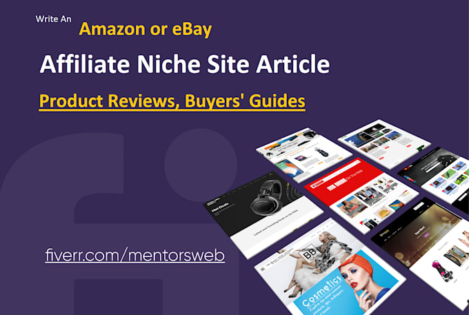 write amazon, ebay affiliate niche site articles buyers guide