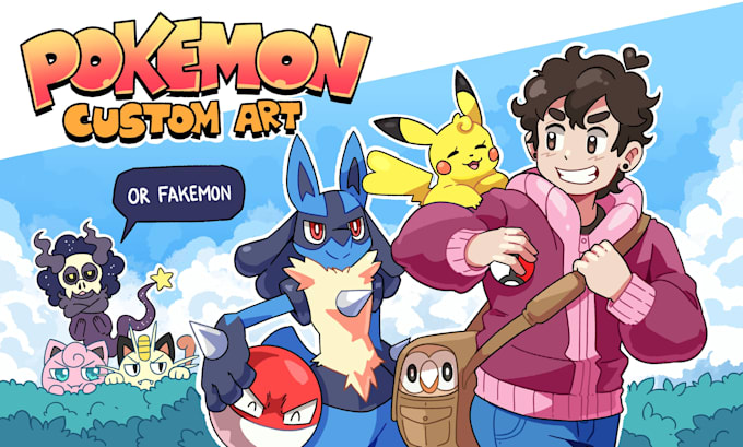 draw you as a pokemon trainer with your pokemon or fakemon