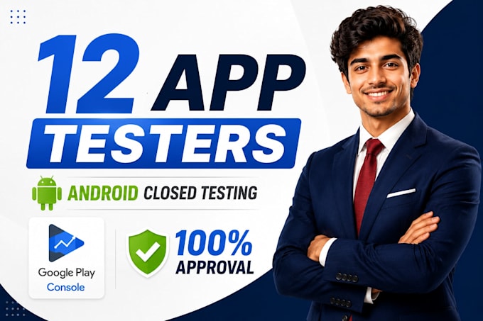 provide 12 testers for google play closed testing and android app testing