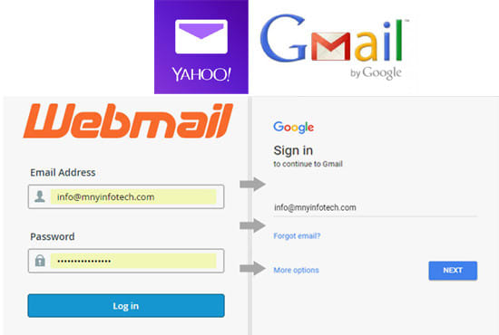 create email or webmail account and forward it to another email address