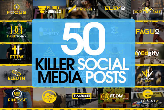 design 50 awesome social media posts for you
