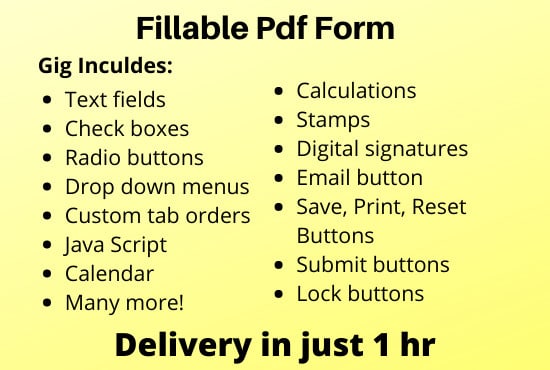 Hire a freelancer to create professional pdf fillable form