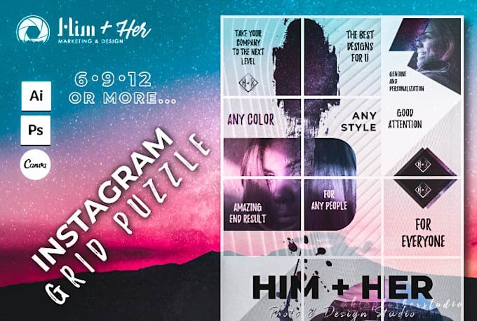 design a stunning instagram puzzle feed grid