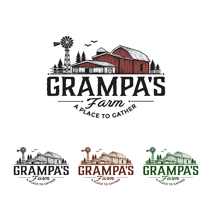 create vintage farm and ranch logo