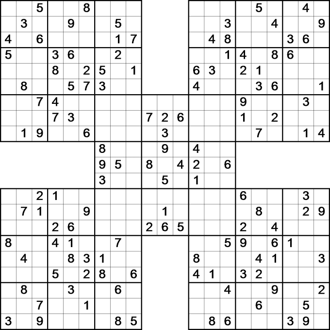 provide 100 samurai sudoku puzzles by zagzook fiverr