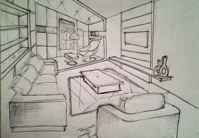 Draw A Sketch For Your Home Interior Space By Tshuenade