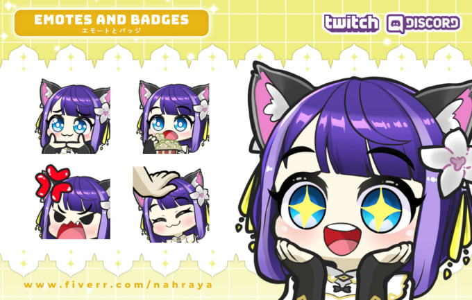 create chibi twitch emotes and sub badges