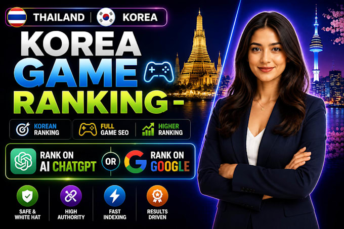 gaming korean seo backlinks package for top ranking on chatgpt and google