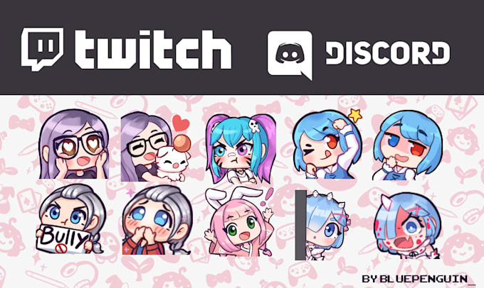 Draw Twitch Discord Emotes Or Badges By Bluepenguin Fiverr Choose the clothing you want, adjust the color, then go to hair, eyes, mouth and so on. draw twitch discord emotes or badges