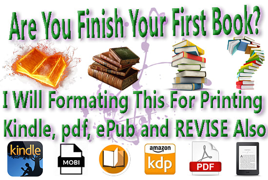 do book formatting for print book, ebook, kindle and epub