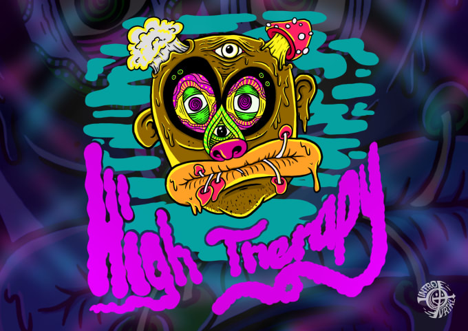 Create trippy hand drawn psychedelic for t shirt by Introvertikal | Fiverr
