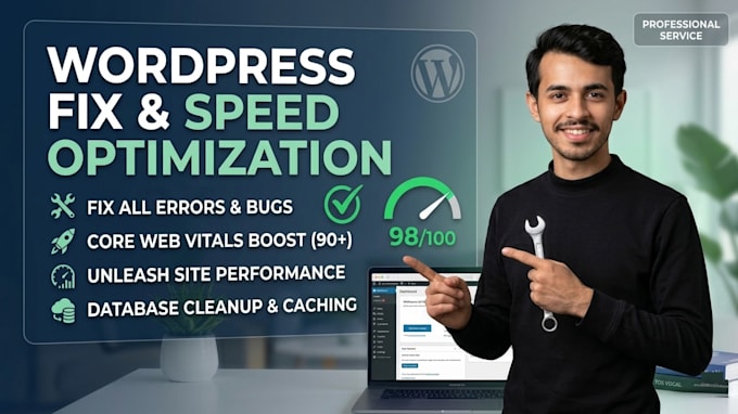 fix any wordpress error and boost website speed optimization