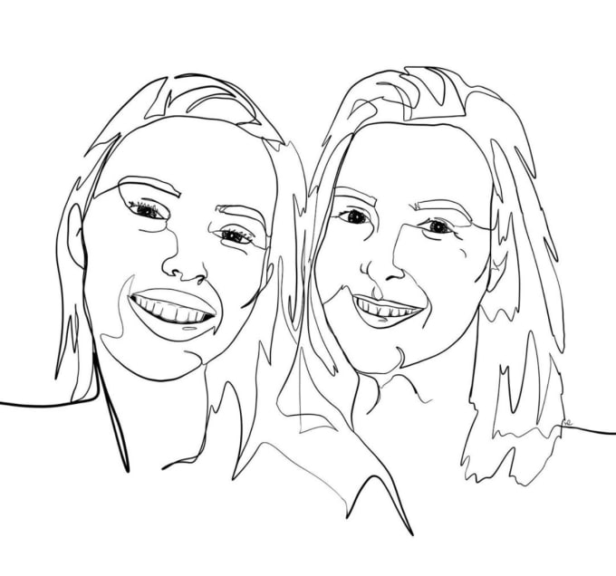 Turn Your Portrait Into A Single Line Drawing By Hannah Cooper Fiverr