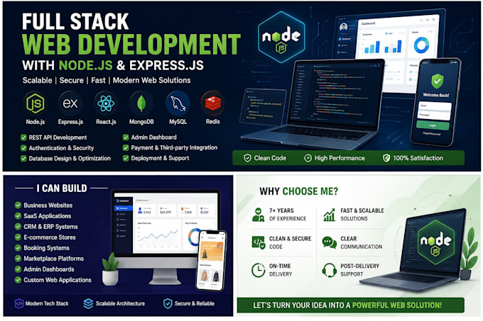 build a scalable nodejs backend API and full stack web application