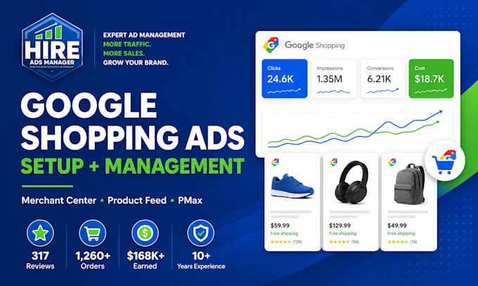 set up and manage google shopping ads and merchant center
