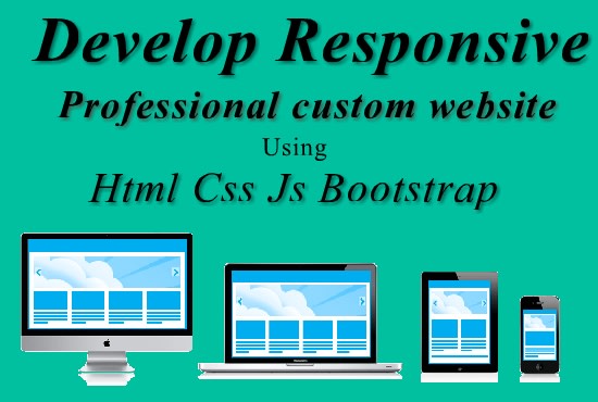 Design custom responsive website using html css javascript by ...