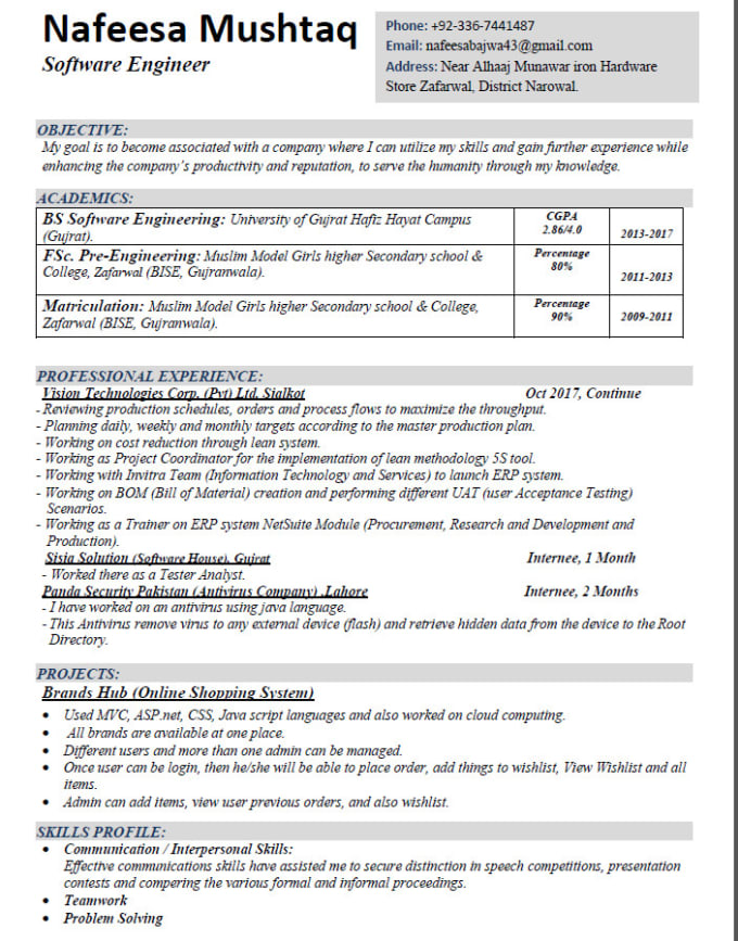 Create cv in any format by hayabajwa fiverr