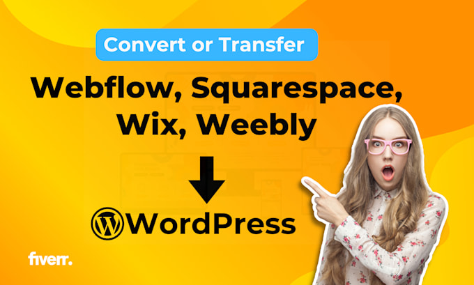 clone transfer convert squarespace, webflow, wix, weebly to wordpress website