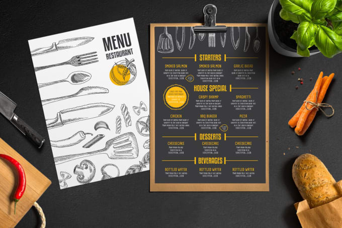 Design unique restaurant and bar menu by Jaimakhija | Fiverr