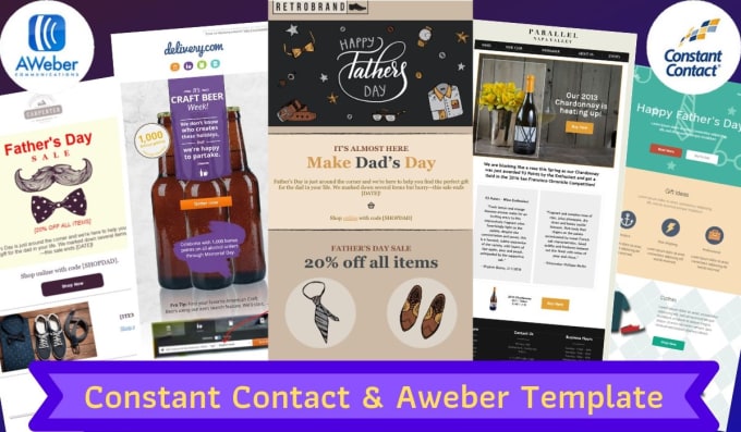 Hire a freelancer to design responsive constant contact, aweber, email template