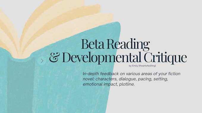 beta read and developmentally critique your fiction book