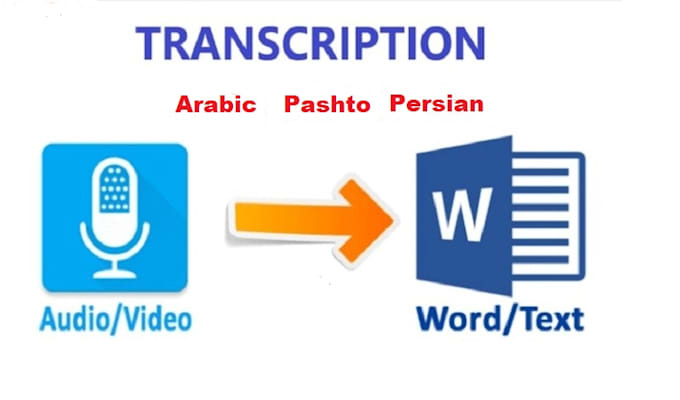 transcript arabic, pashto and persian audio video files